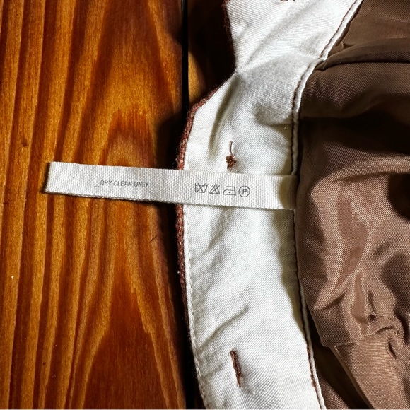 Anthropologie paper boy relaxed cropped mid rise wool blend pants burnt orange - Picture 5 of 11